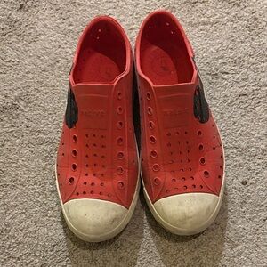 Native Kids Mickey Red Slip-On Water Shoes with White Toe